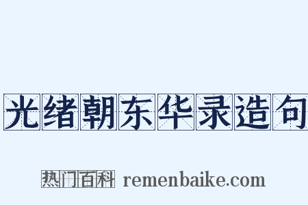 光绪朝东华录造句是什么意思的图片